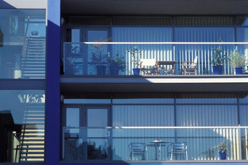 modern flats in glass