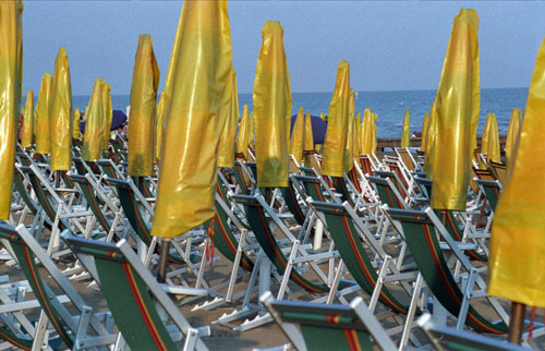 deck chairs on Lido de Jesolo beach